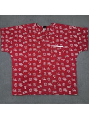 Scrub Dudz Indiana Hoosiers Adult Uniform Red XL Short Sleeve Polyester Blend